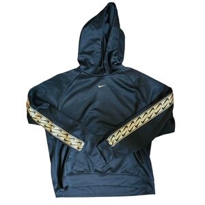 Nike Women's Black Hoodie Sweatshirt with Gold Logo Tape Size Medium